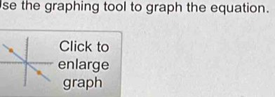 se the graphing tool to graph the equation. 
Click to 
enlarge 
graph