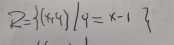 R= (x,4)/y=x-1