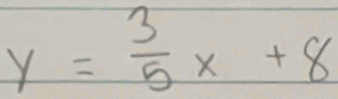 y= 3/5 x+8