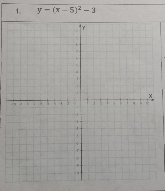 y=(x-5)^2-3