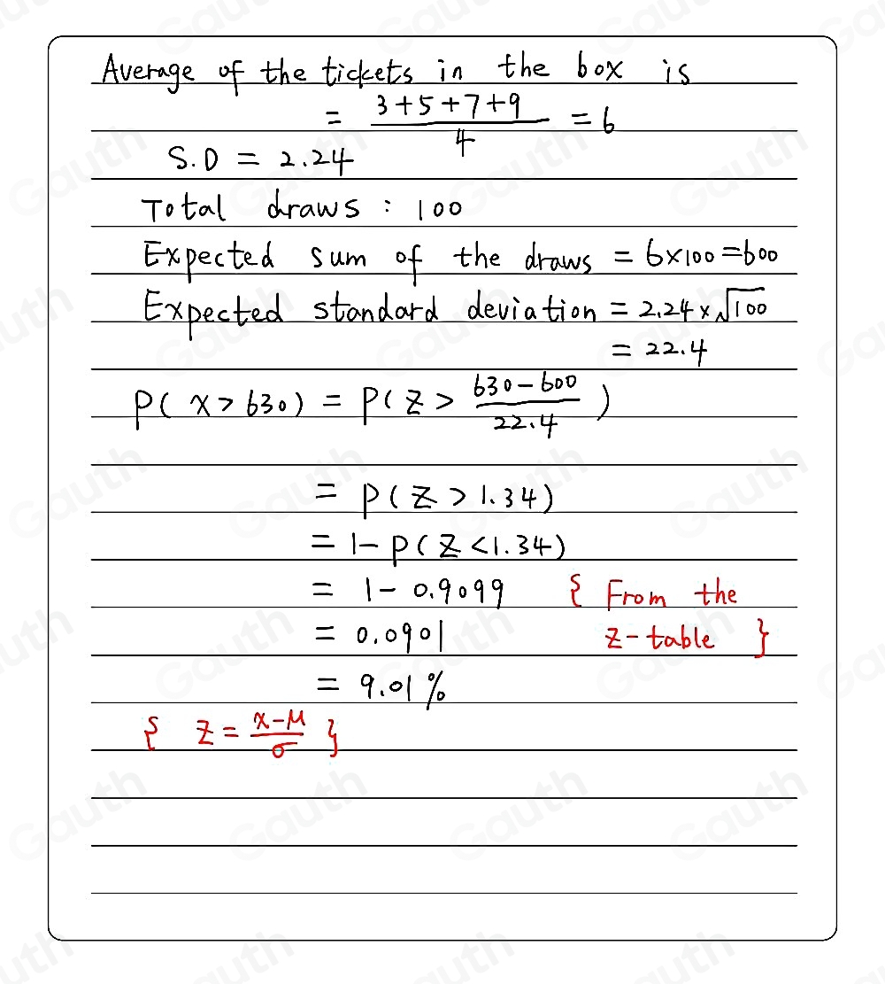 Solved: One hundred draws will be made at random with replacement from ...