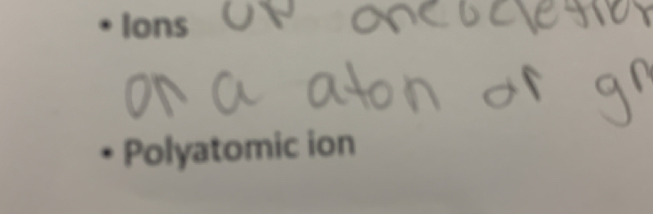 Ions 
Polyatomic ion