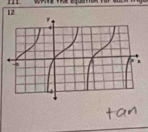 III WrIte the equation for Back tH 
12