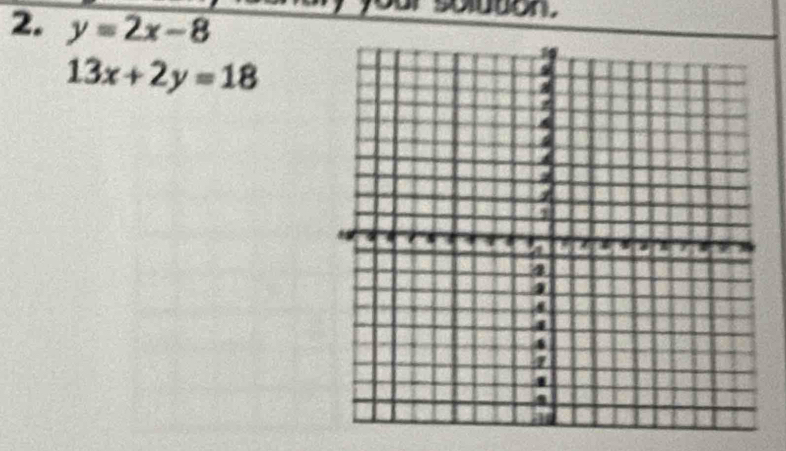 soldton .
2. y=2x-8
13x+2y=18