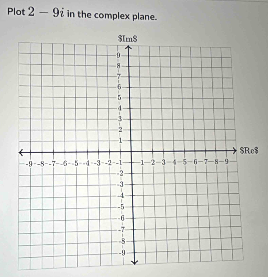 Plot 2-9i in the complex plane. 
$