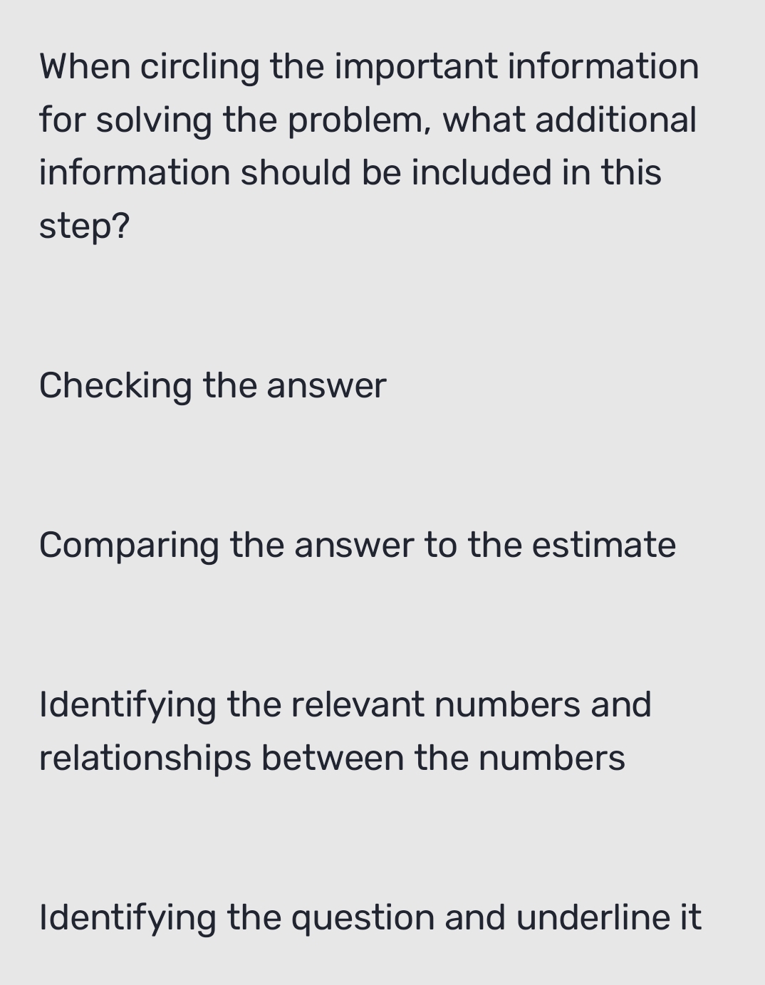 Solved: When circling the important information for solving the problem ...