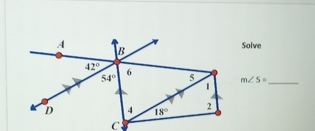 Solve
m∠ 5= _
C