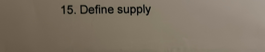 Define supply