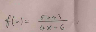 f(x)= (5x+3)/4x-6 