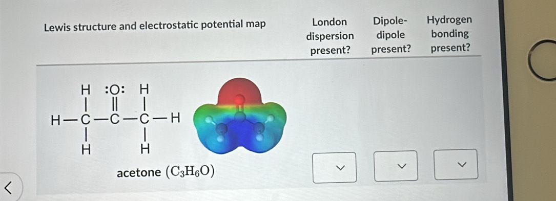 Solved: Lewis structure and electrostatic potential map London Dipole ...