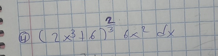 ④ (2x^3+6)^ 2/3 6x^2dx