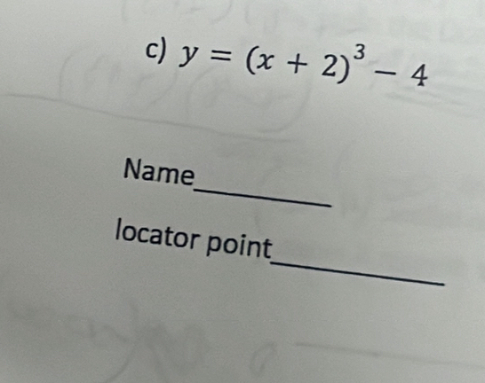 y=(x+2)^3-4
_ 
Name 
_ 
locator point