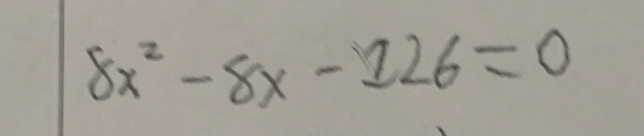 8x^2-8x-126=0