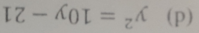 y^2=10y-21