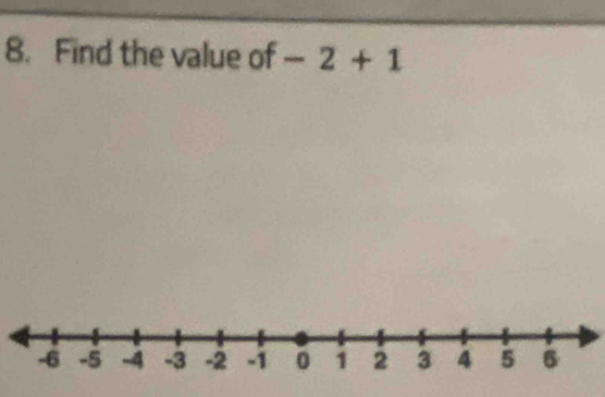 Find the value of -2+1