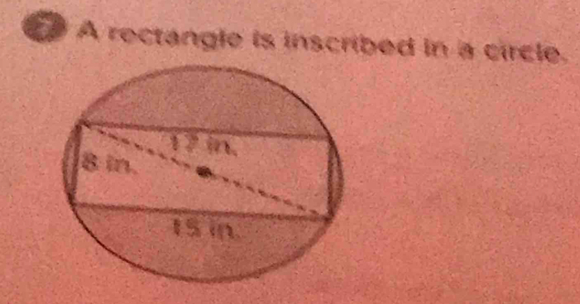 A rectangle is inscribed in a circle.