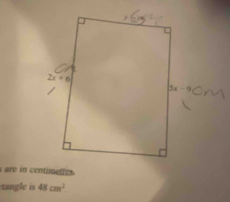 tangle is 48cm^2.