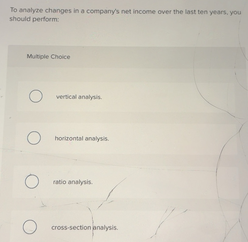 Solved: To analyze changes in a company's net income over the last ten ...