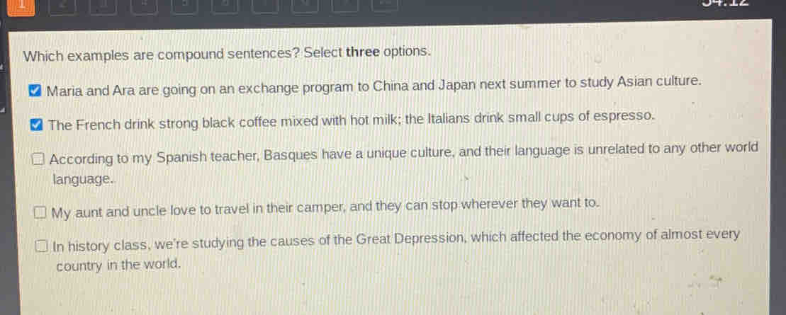Solved Which Examples Are Compound Sentences Select Three Options 