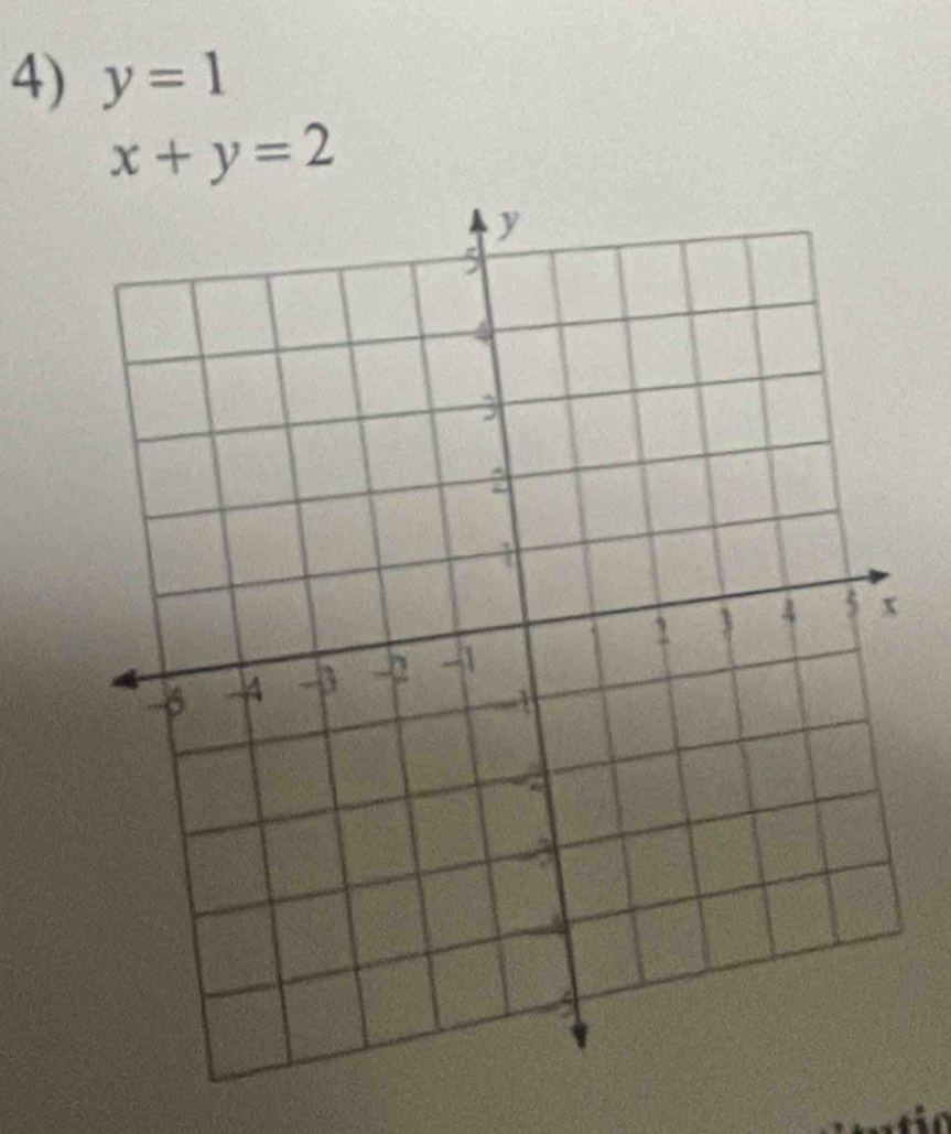 y=1
x+y=2