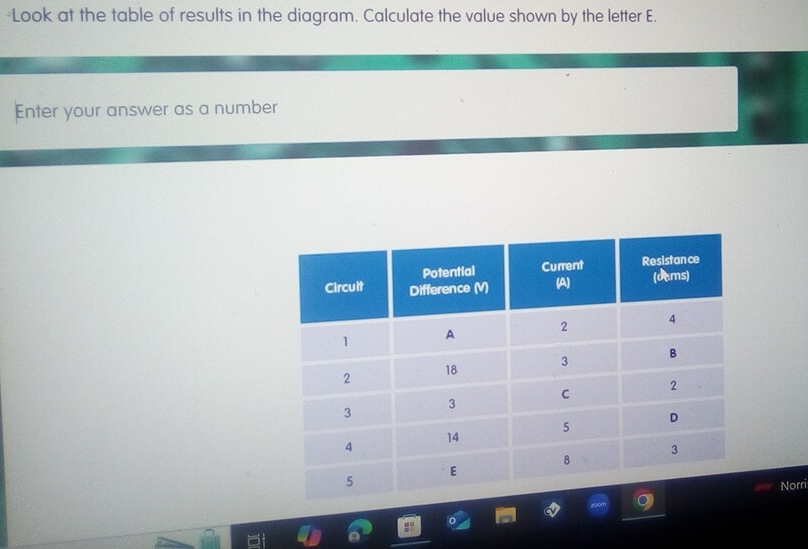 Solved: Look at the table of results in the diagram. Calculate the ...