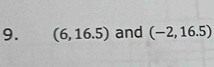 (6,16.5) and (-2,16.5)