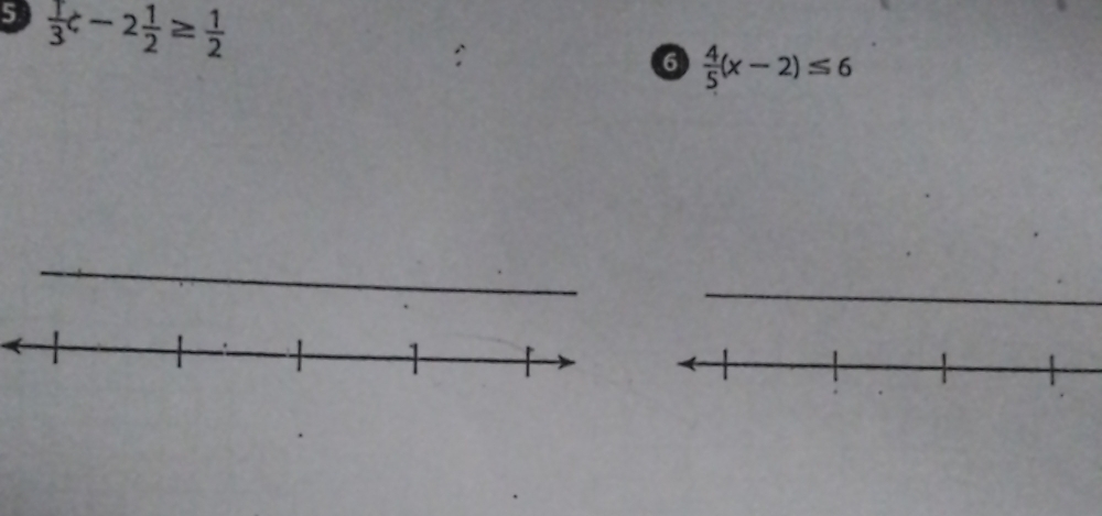 5  1/3 c-2 1/2 ≥  1/2 
6  4/5 (x-2)≤ 6