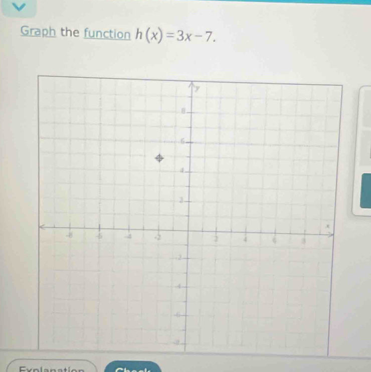 Graph the function h(x)=3x-7.