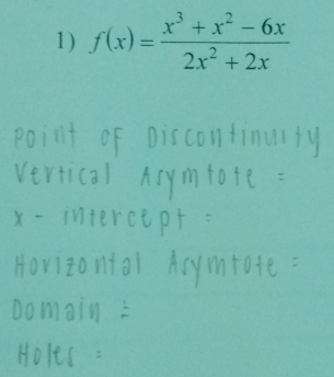 f(x)= (x^3+x^2-6x)/2x^2+2x 