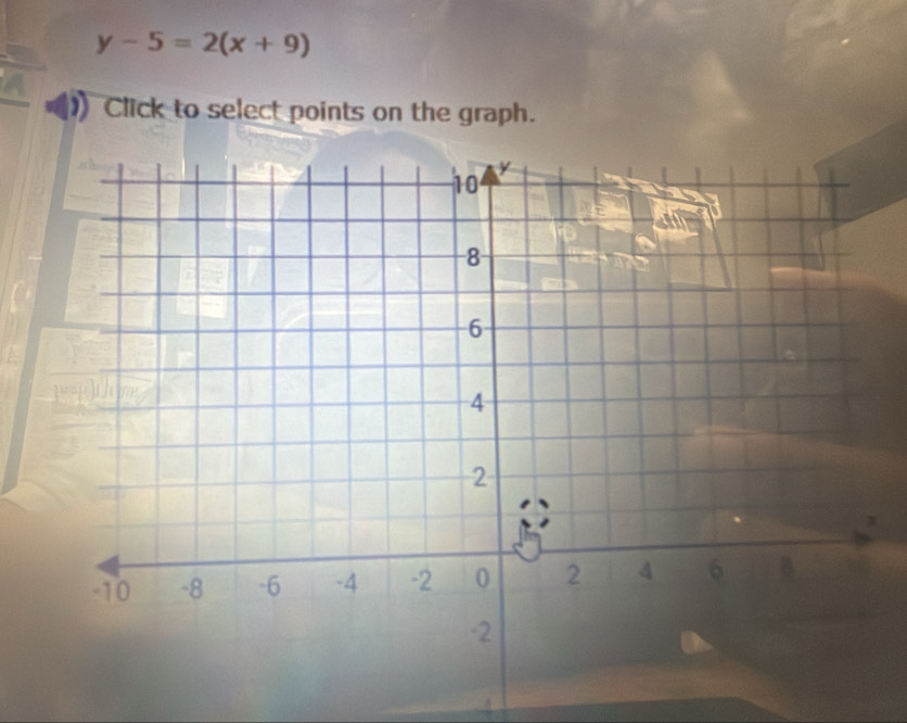 y-5=2(x+9)
Click to select points on the graph.