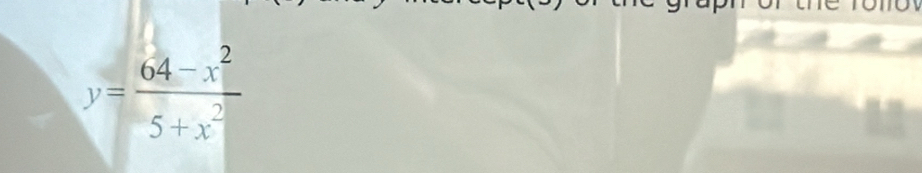 y= (64-x^2)/5+x^2 