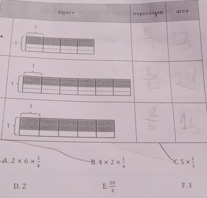 1
A. 4* 2*  1/4  5*  2/3 
D. 2 E.  10/3  F. 3