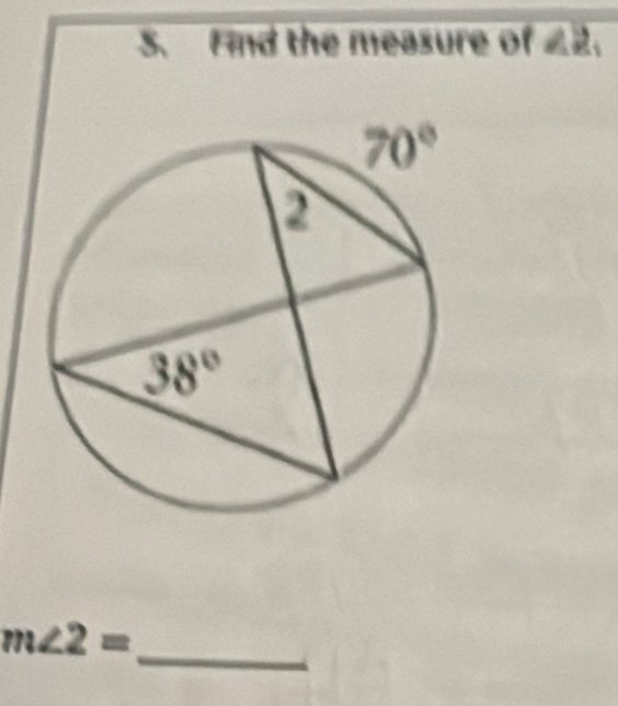 Find the measure of £2.
_
m∠ 2=