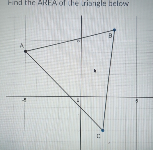 Find the AREA of the triangle below