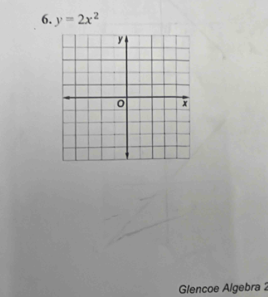 y=2x^2
Glencoe Algebra 2