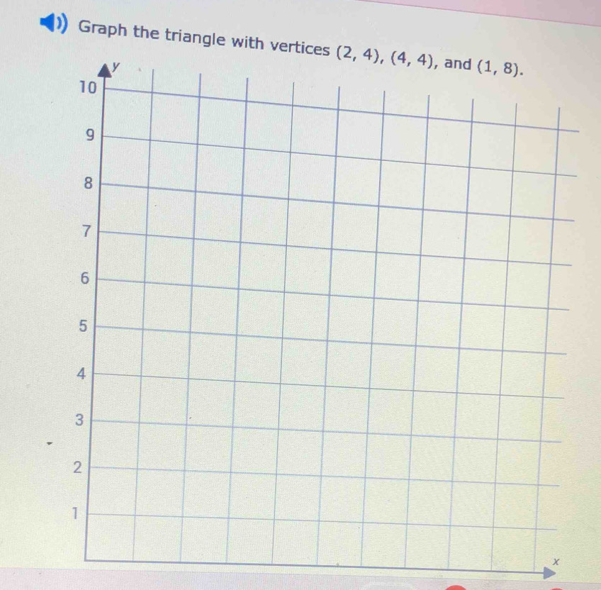 Graph the triangle with vertices
x