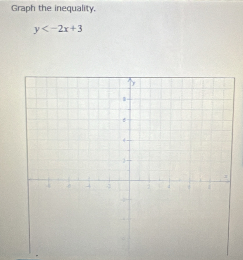 Graph the inequality.
y