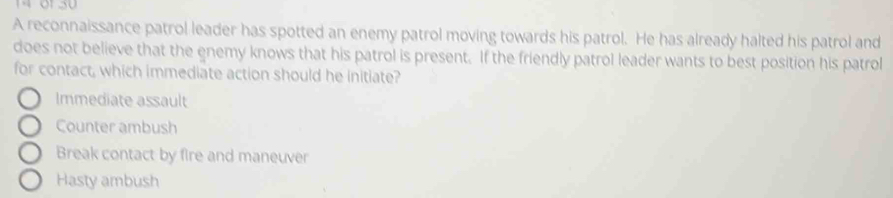 Solved: A reconnaissance patrol leader has spotted an enemy patrol ...