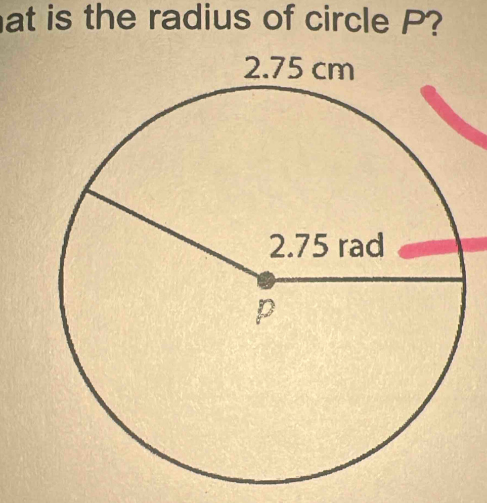 at is the radius of circle P?