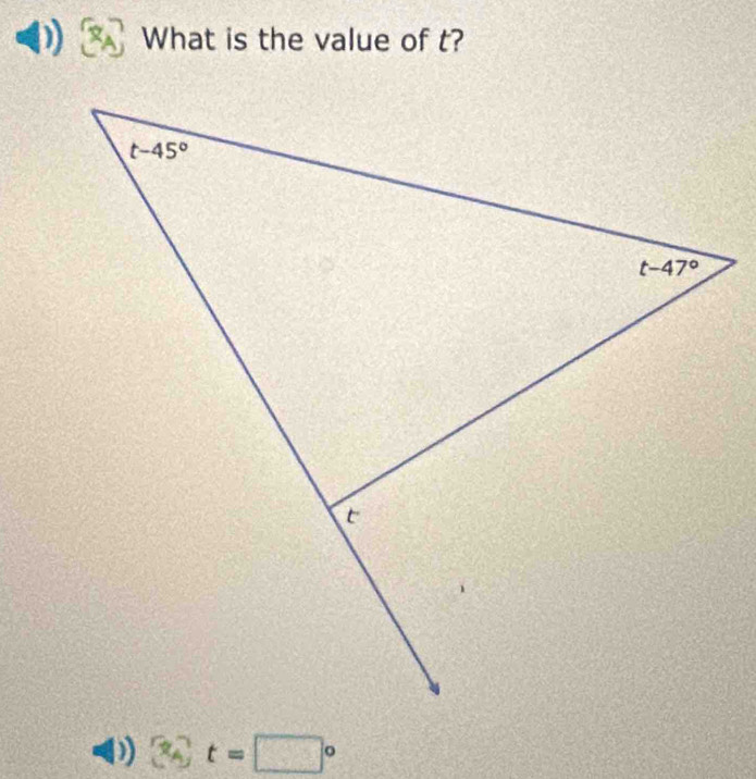 What is the value of t?
n t=□°