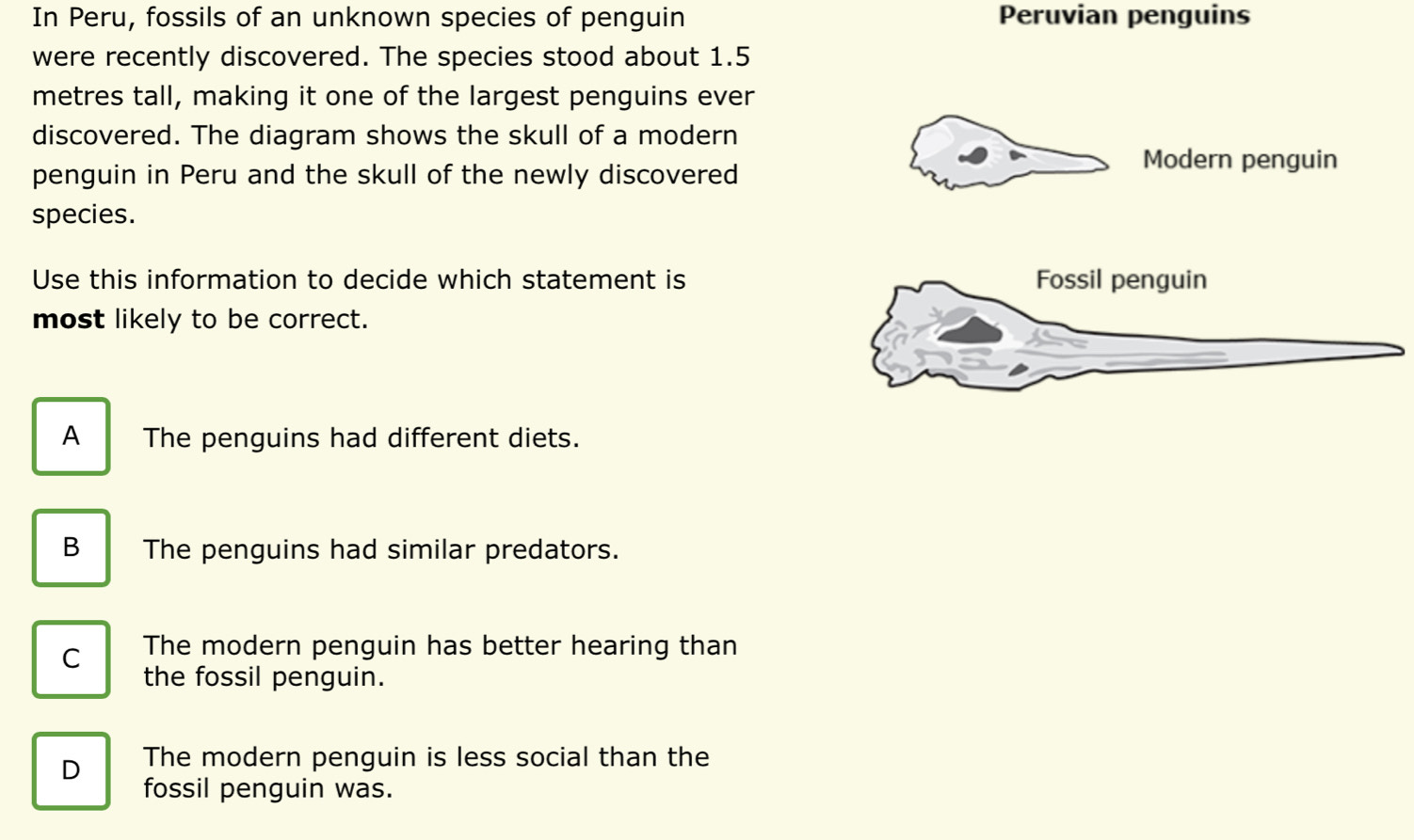 تم الحل:In Peru, fossils of an unknown species of penguin Peruvian ...