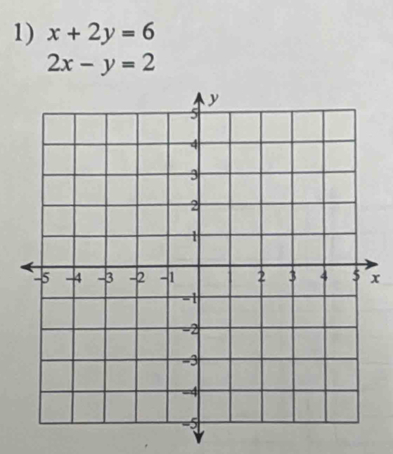 x+2y=6
2x-y=2
x