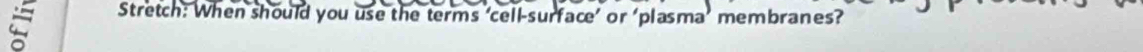 = Stretch: When should you use the terms ‘cell-surface’ or ‘plasma’ membranes?