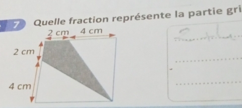 Quelle fraction représente la partie gri