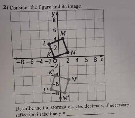 reflection in the line y= _