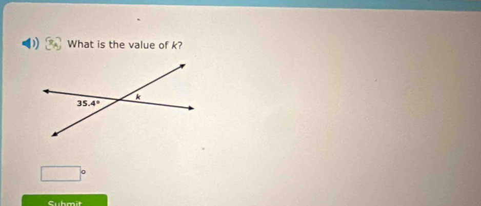 What is the value of k?
□°
Submit