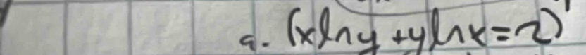 (xln y+yln k=2)