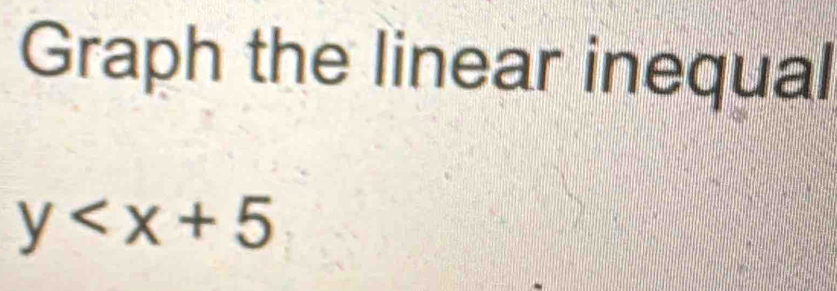 Graph the linear inequal
y