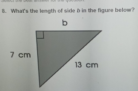 What's the length of side b in the figure below?