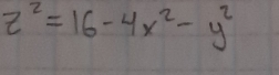 z^2=16-4x^2-y^2